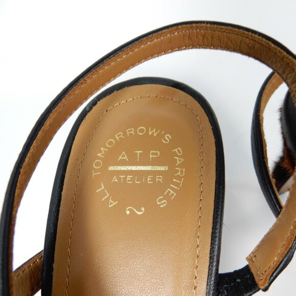 ATP ATELIER Riano Asymmetrical Slingback Pumps 40 10 Animal Calf Hair NEW $590 - Picture 6 of 16